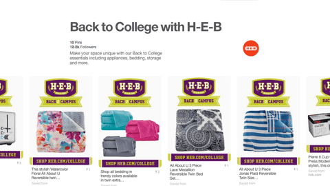 H-E-B 'Back to College' Pinterest Board